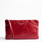 Uma Crush clutch bag - Women’s zipped leather clutch bag.
