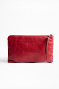 Uma Crush clutch bag - Women’s zipped leather clutch bag.