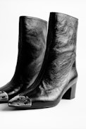 Bottines Dawn Crush - Bottines à talons en cuir.