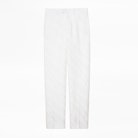 Pantalon Peter - Pantalon blanc femme en jacquard frangé