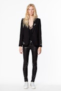 Veste Victor Strass - Veste noire femme agrémentée de strass.