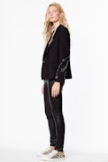 Veste Victor Strass - Veste noire femme agrémentée de strass.