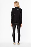 Veste Victor Strass - Veste noire femme agrémentée de strass.
