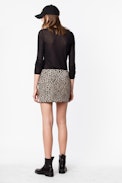 Justis Jac Leo skirt - Asymmetric leopard skirt.