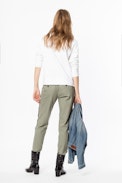 Pantalon Pomelo - Pantalon kaki femme en coton.