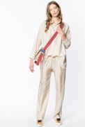 Pantalon Soie Poeme Jac leo - Pantalon pattes d'éléphant en soie.