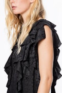 Robe Soie Rivel Jac Leo - Robe noire femme en soie jacquard.