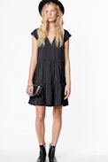 Rito Satin dress - Women’s black Japanese satin dress.