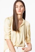 Chemise Touch Satin - Pink satin shirt.