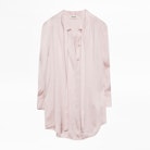 Chemise Touch Satin - Women's pink satin shirt.