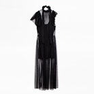 Rulle Mesh dress - Women’s long black tulle dress.