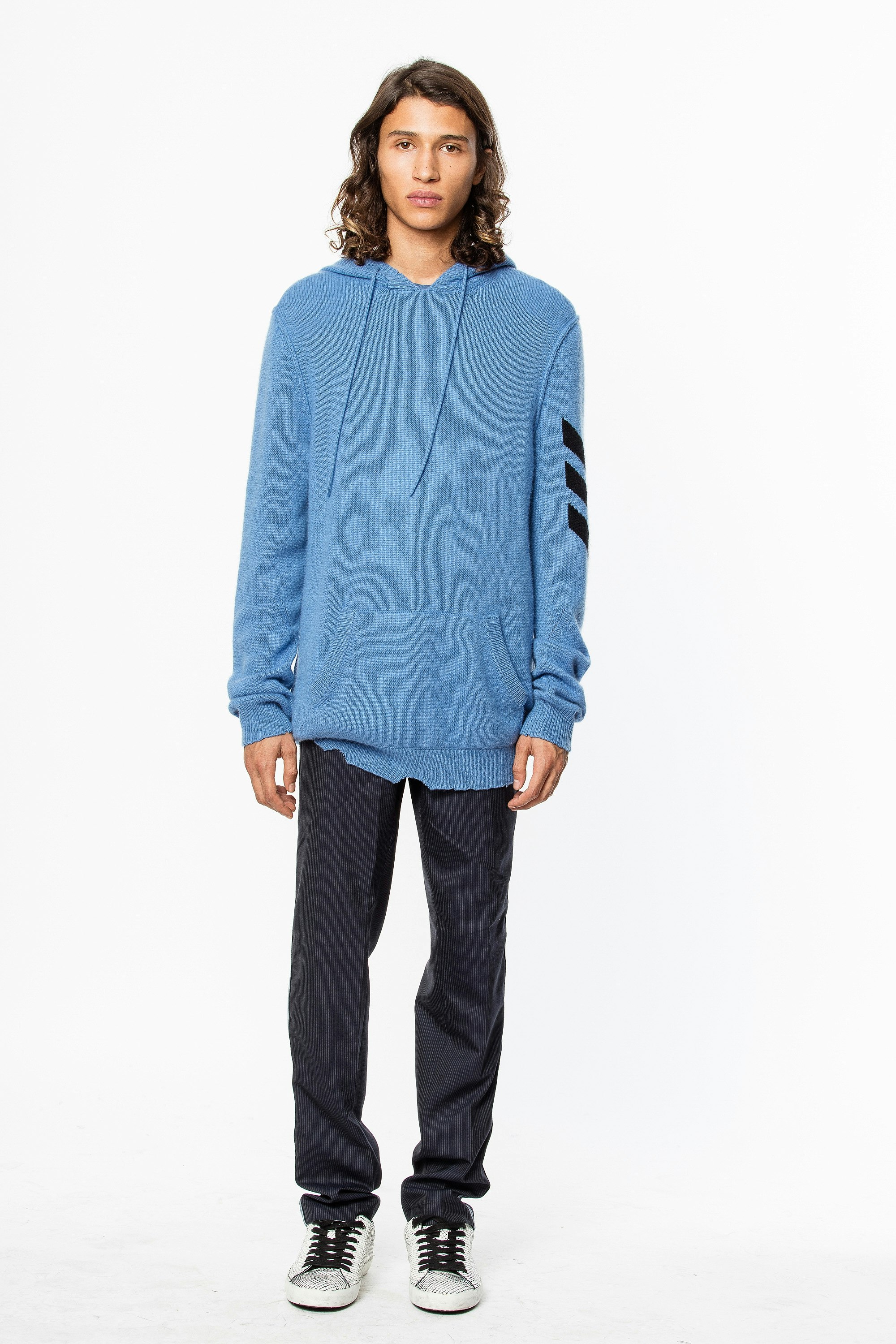 neon blue sweater