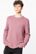 Pullover Liam Cachemire - Rosafarbener Herrenpullover aus Kaschmir
