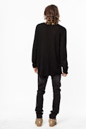 Pullover Teiss  - Schwarzer Herrenpullover aus Merinowolle.