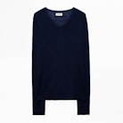 Ginger Cachemire sweater - Men's navy blue feather cashmere sweater.