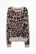 Pull Kansas Leo Cachemire - Pull cachemire femme léopard.