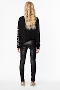 Pull Kansas Bis - Pull femme noir en laine mérinos.