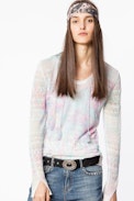 Pull Delvy Co Splash - Pull femme multicolore.