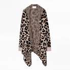 Ana Cachemire Leo cardigan - Women’s draped leopard cardigan.