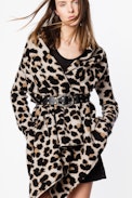 Ana Cachemire Leo cardigan - Women’s draped leopard cardigan.