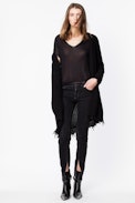 Dina Cow cardigan - Women’s embroidered cardigan.