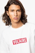 Tibo Voltaire T-shirt - Men's white T-shirt with “Voltaire” print on front.