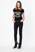 Skinny Foil Blason T-shirt - Women’s black badge T-shirt.