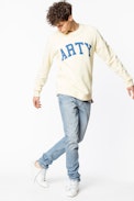 Steeve Print Rock Sweatshirt - Men’s yellow sweatshirt with “ROCK” slogan