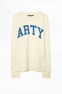 Steeve Print Rock Sweatshirt - Men’s yellow sweatshirt with “ROCK” slogan