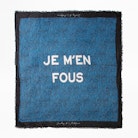Foulard Delta Je M'en Fous - Foulard bleu femme à message