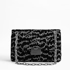 Bolso Ziggy Velvet Bowie - Bolso negro acolchado de terciopelo para mujer