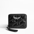 Porte-Monnaie Mini ZV Quilted - Porte-monnaie noir femme en cuir