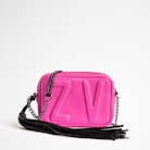Sac XS Boxy Initials - Petit sac rose fluo femme en cuir