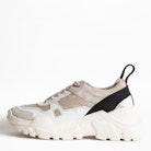 Future Sneakers - Women's white leather and suede sneakers.