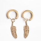 Feather Strass Earrings - Women's earrings.