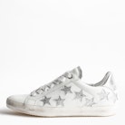 Sneakers ZV1747 Stars Metalic - Baskets blanches femme en cuir agrémentées de strass