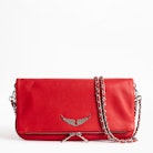 Pochette Rock Grained - Pochette rouge femme en cuir