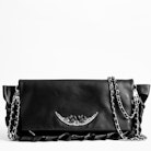 Rock Party Jewel Clutch - Women’s black lambskin leather clutch.