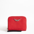 Mini ZV Grained Coin Purse - Women’s red leather coin purse.