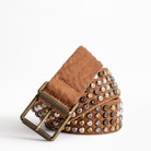 Cinturón Nebraska - Cinturón color camel de piel para mujer