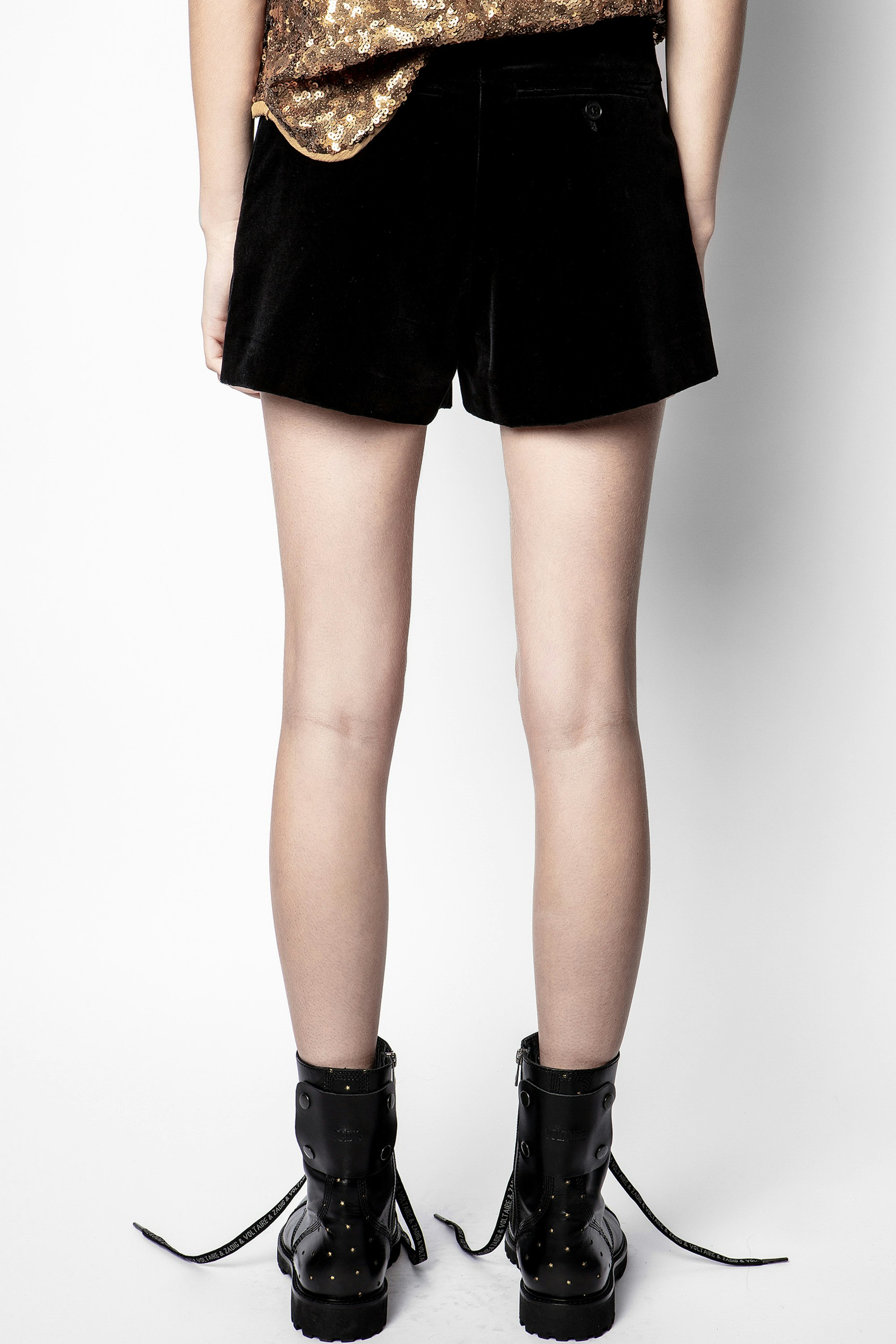 pink velvet shorts
