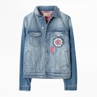 Blouson Base LA Clippers - Blauer Herrenblouson aus Jeansstoff, Kapselkollektion NBA©.