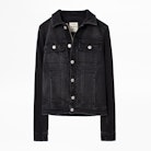 Kioky Punk Strass Jacket - Women’s black jacket with rhinestones.