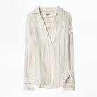 Travela Rayé Tunic - Women’s white striped tunic.