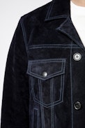 Lawrence Suede Jacket - Men’s navy blue suede leather jacket.