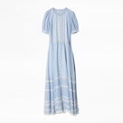 Robe Regard Coton Rayé - Robe longue, blanche femme.