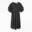 Vestido Royas de satén - Vestido negro de satén para mujer.