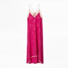Risty Jac Paisley Silk Dress - Women’s long pink dress.