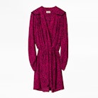 Reveal Leo Print Dress - Women’s short pink leopard-print dress.