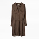 Romeo Satin Dress - Women’s brown dress.